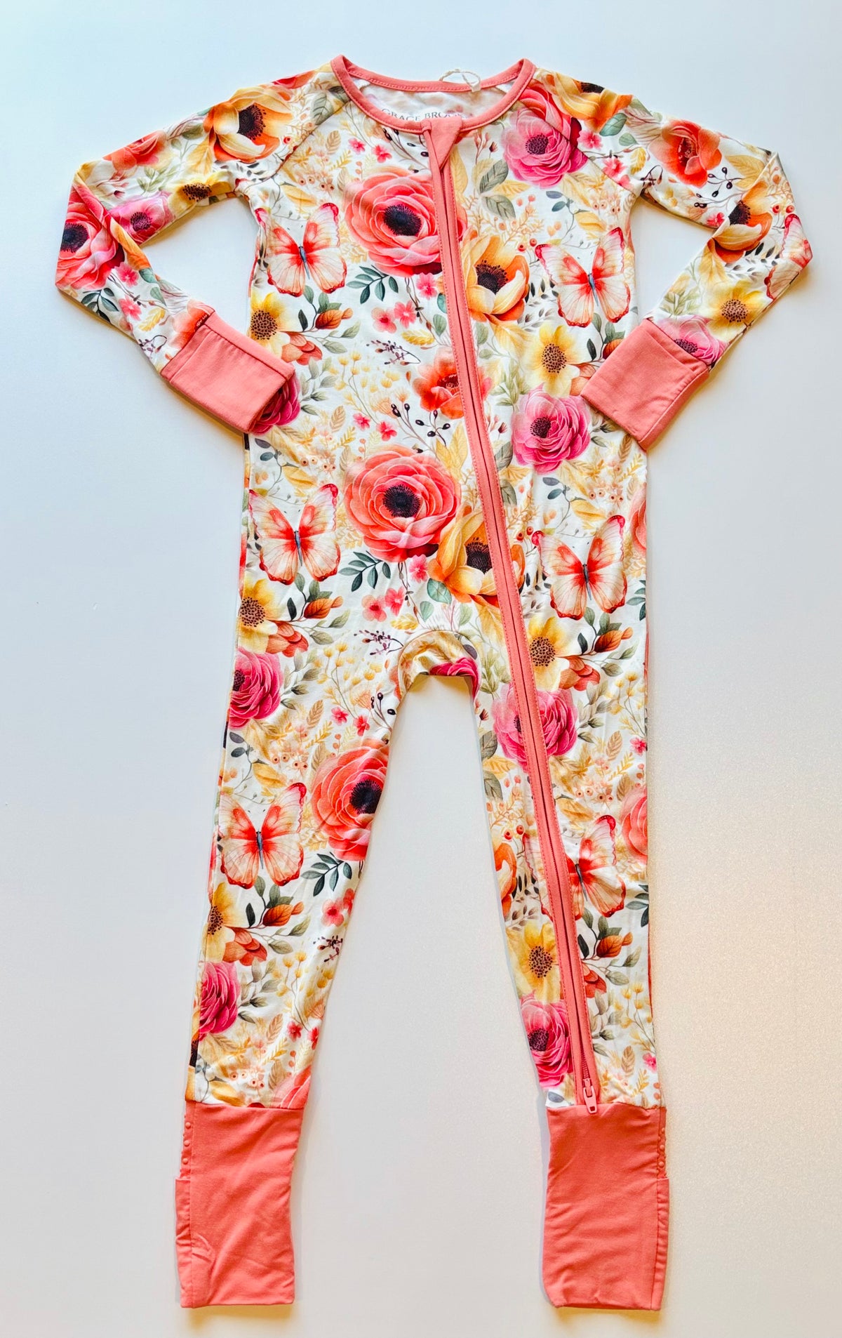 Butterfly Floral Convertible Zippy Romper
