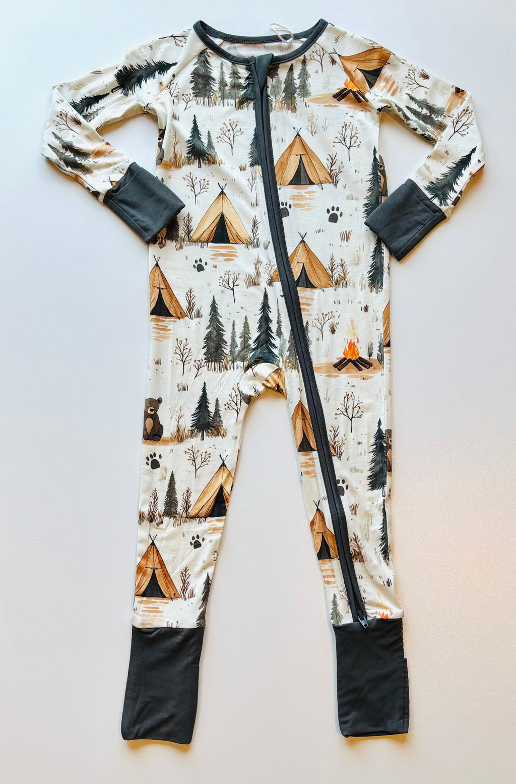 Camping Bear convertible zippy Romper