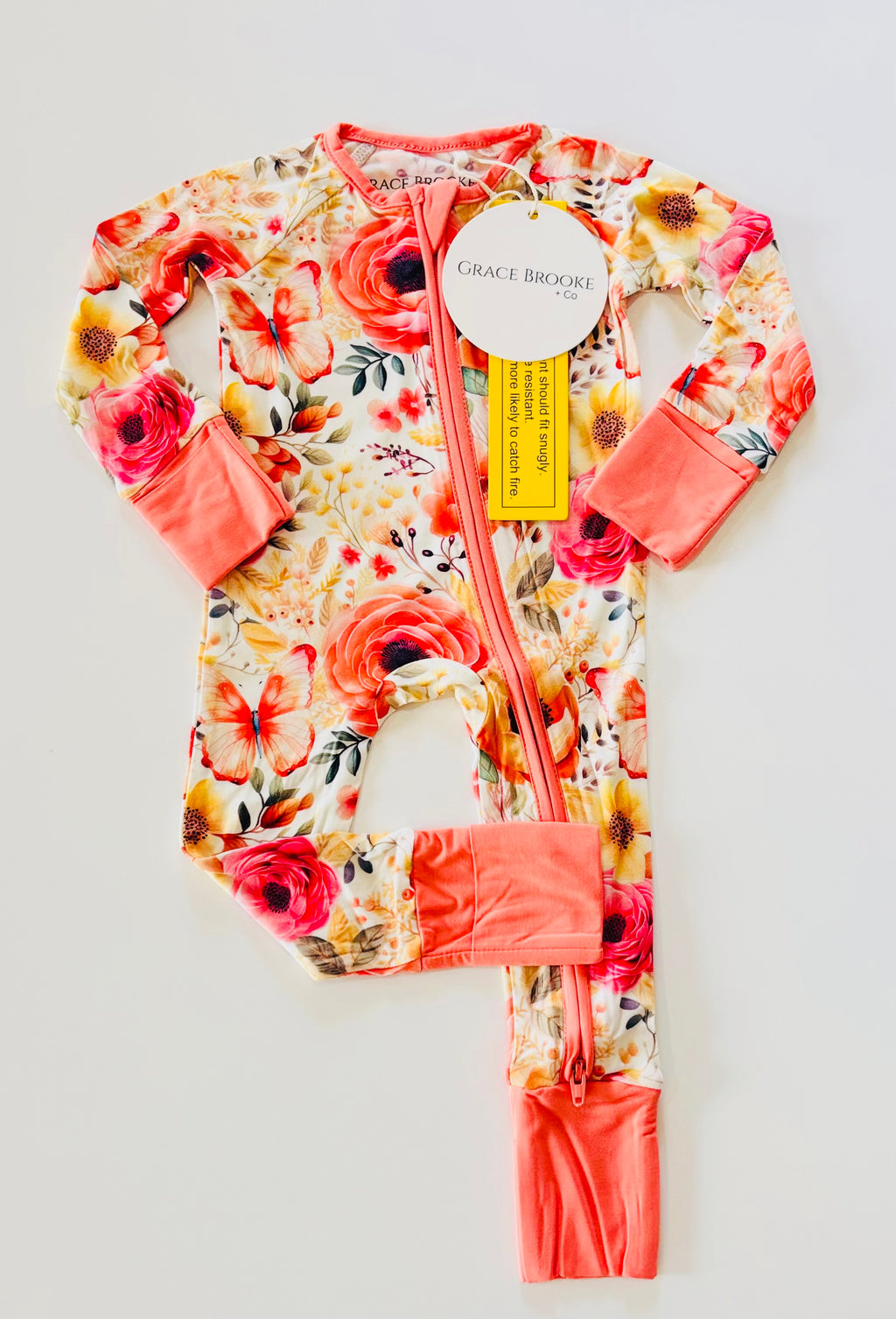 Butterfly Floral Convertible Zippy Romper