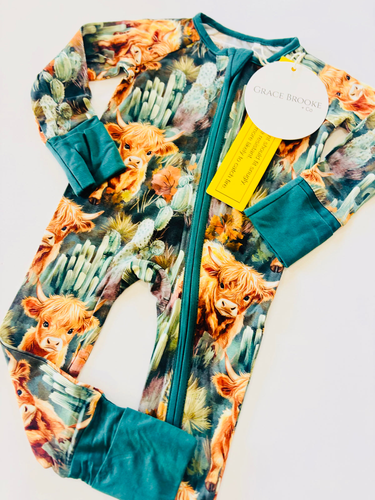 Highland cow convertible zippy Romper