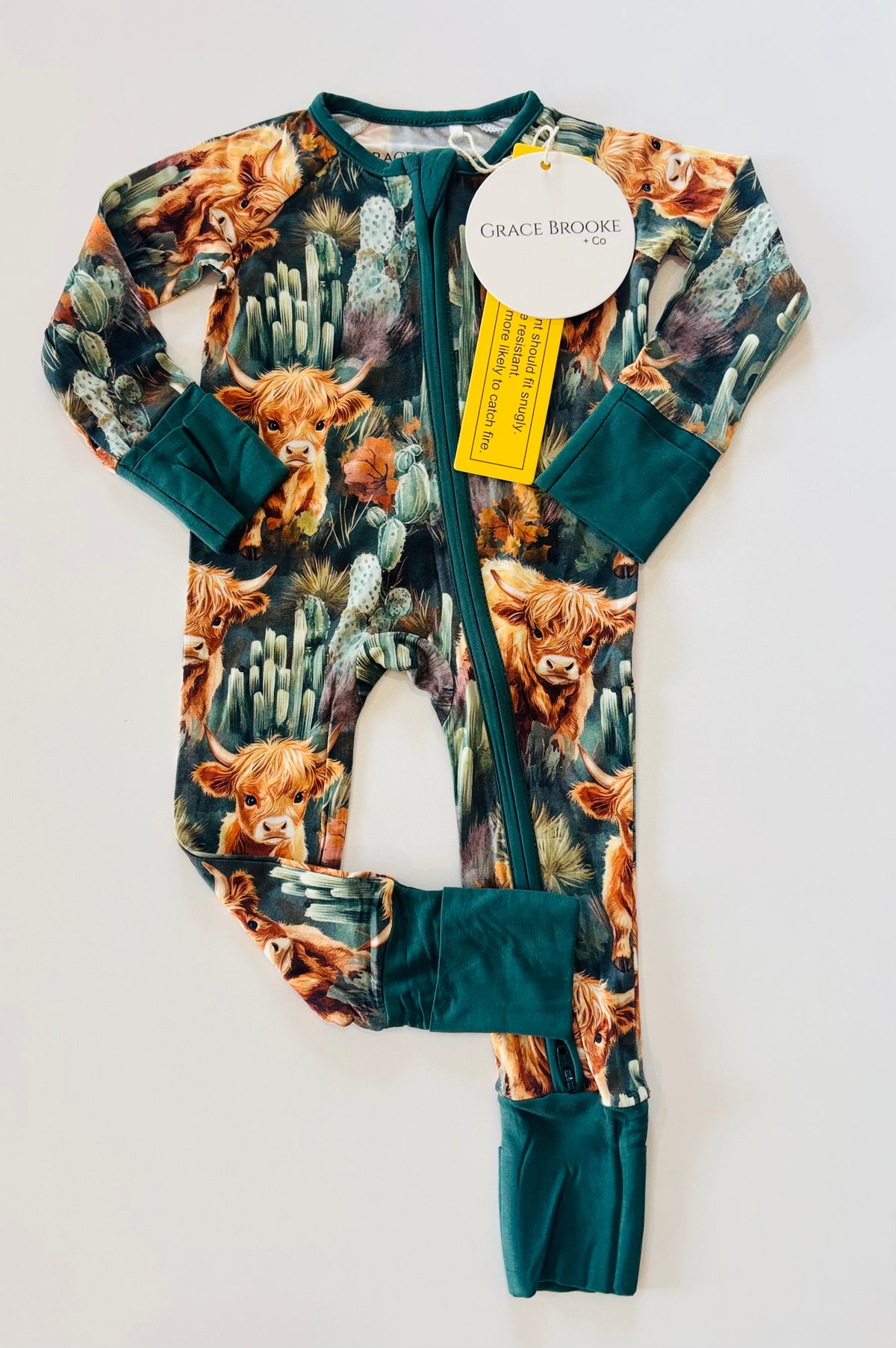 Highland cow convertible zippy Romper