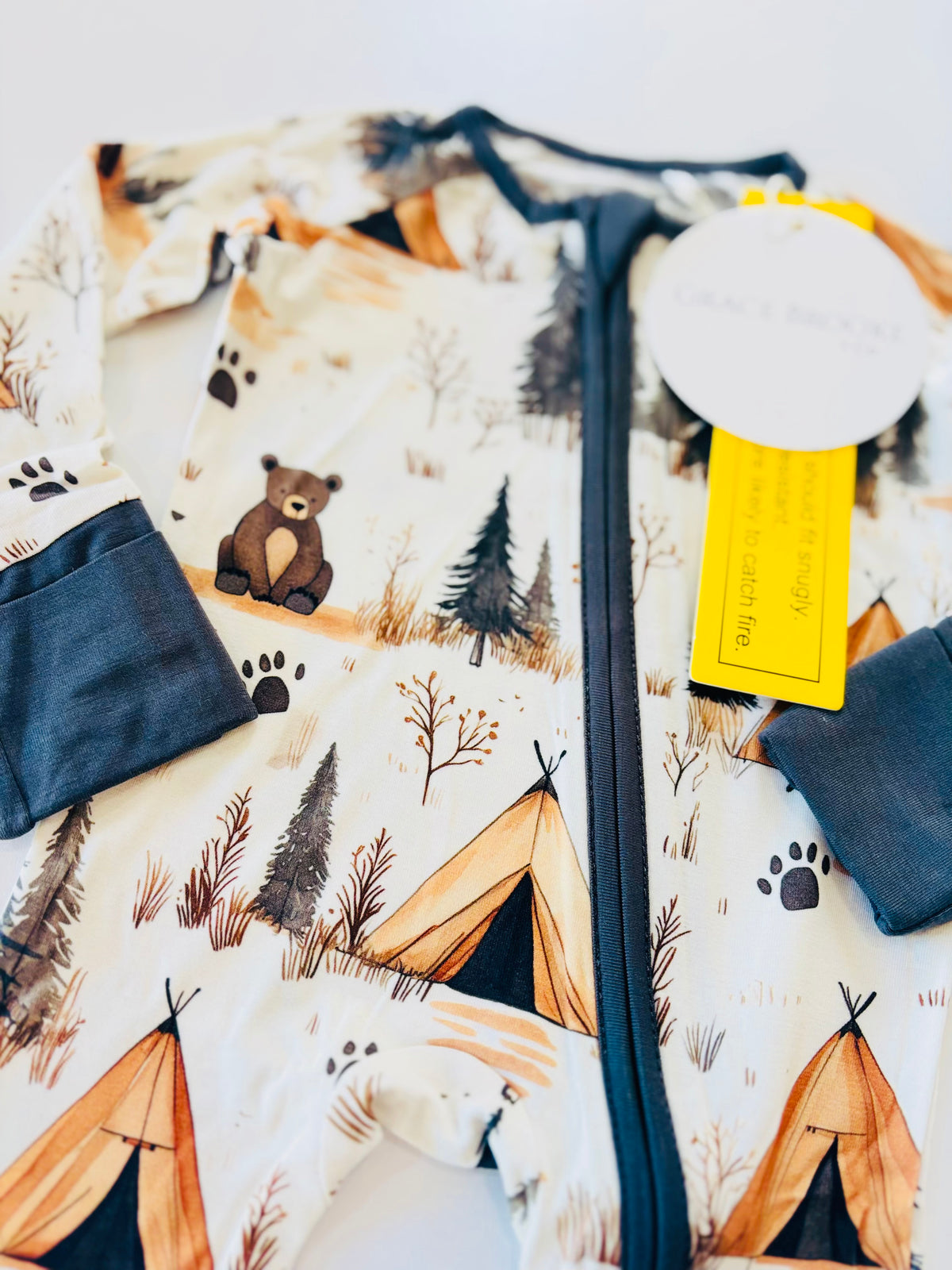 Camping Bear convertible zippy Romper