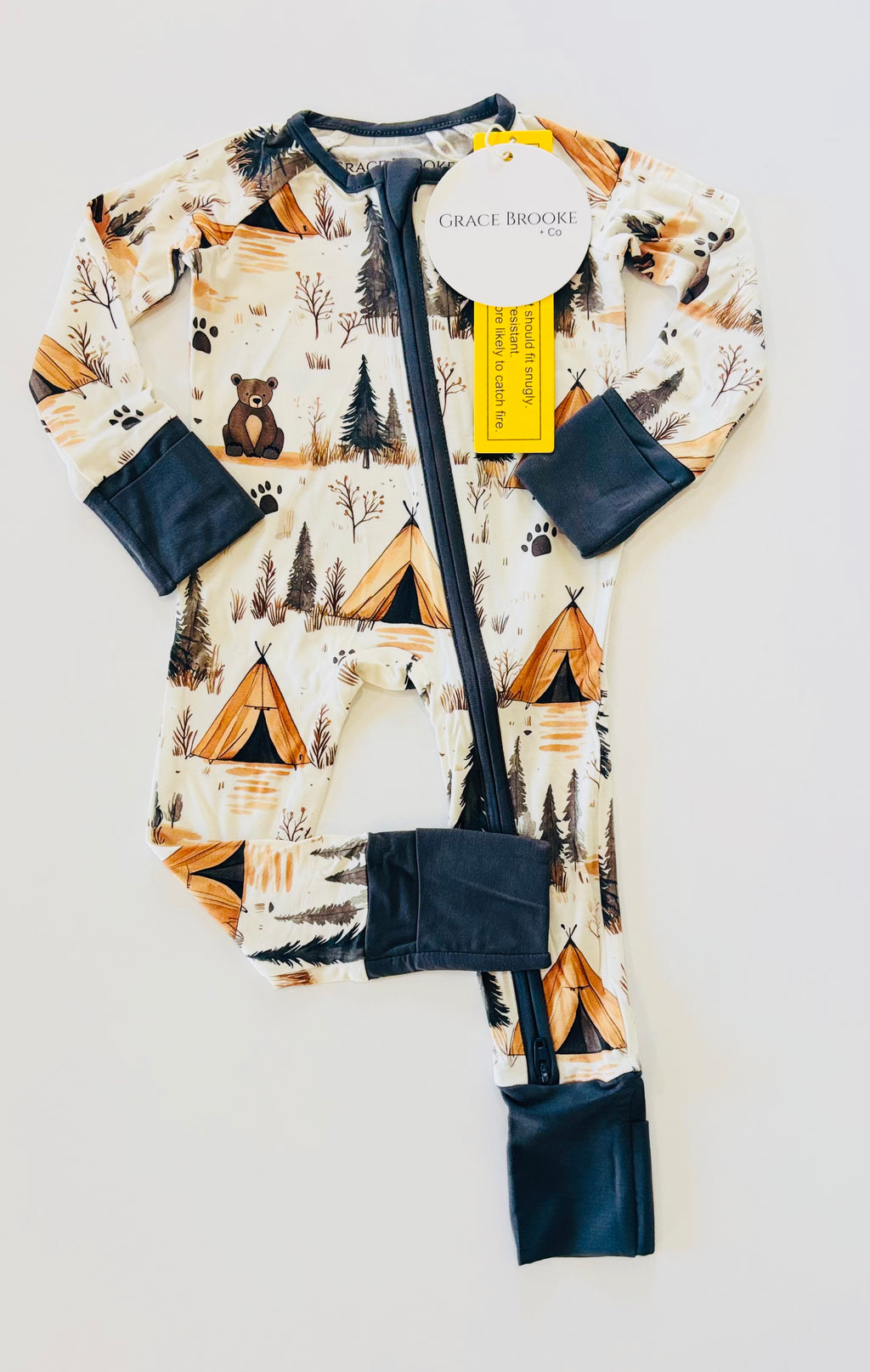 Camping Bear convertible zippy Romper