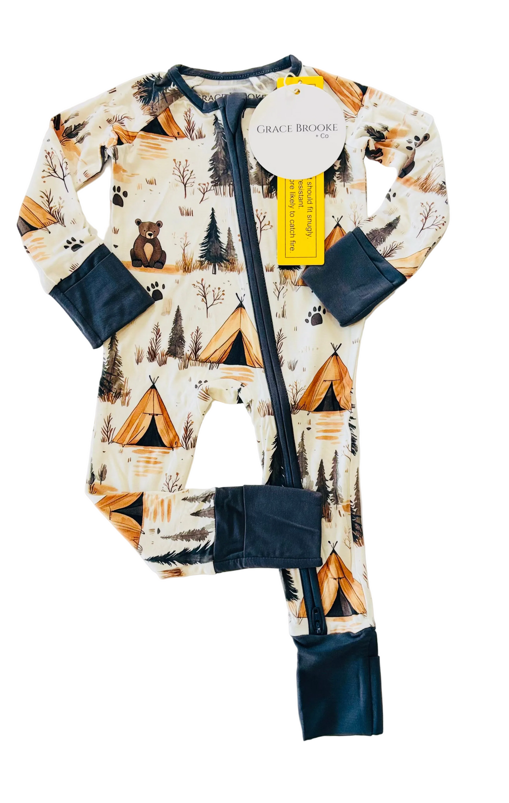 Camping Bear convertible zippy Romper