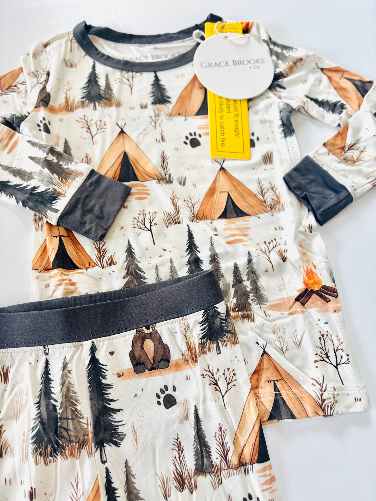 Camping Bear Long Sleeve and Pants set