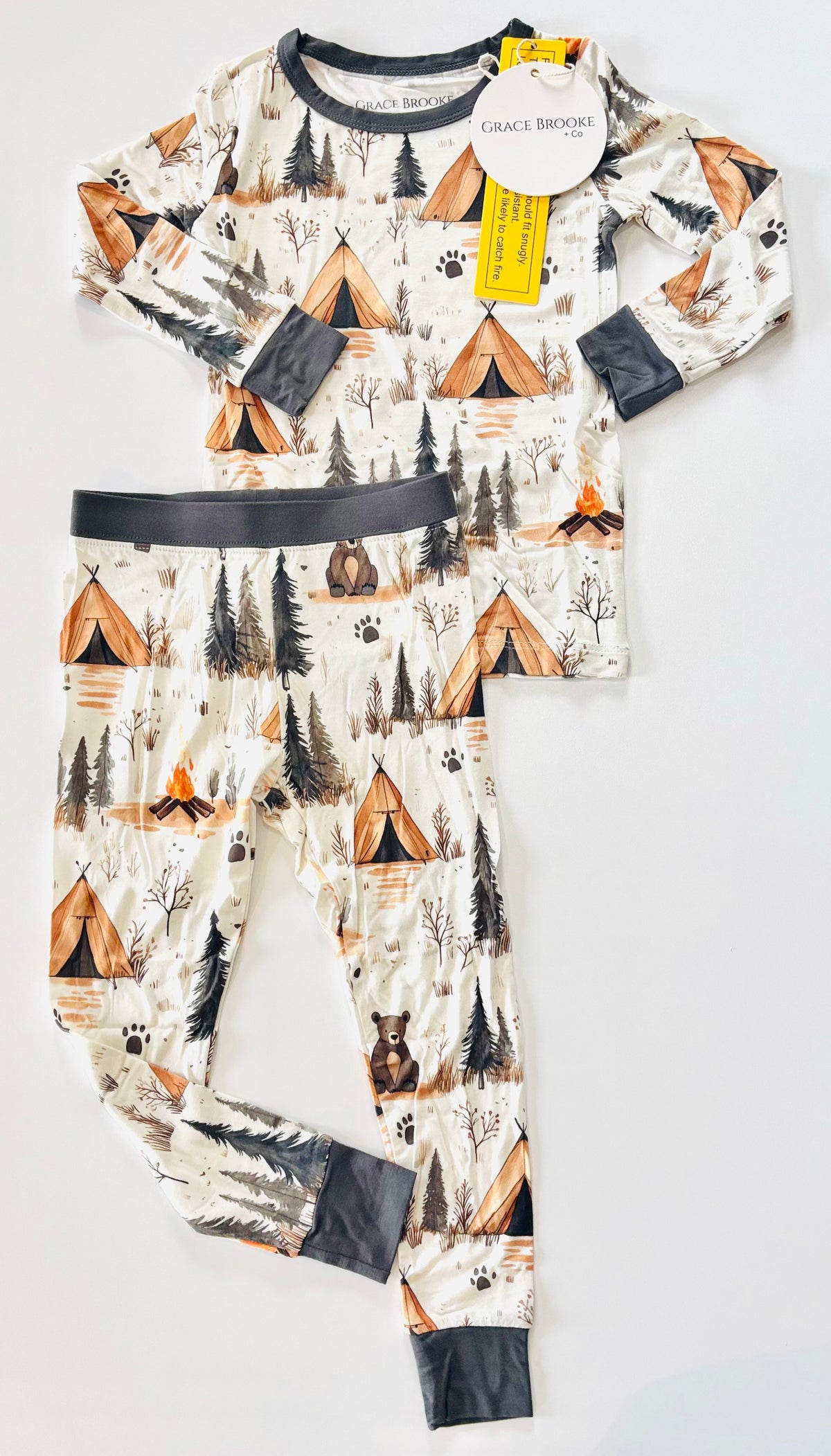 Camping Bear Long Sleeve and Pants set