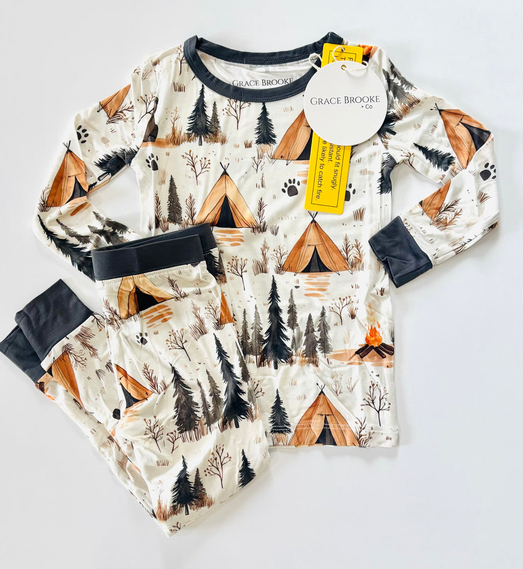 Camping Bear Long Sleeve and Pants set
