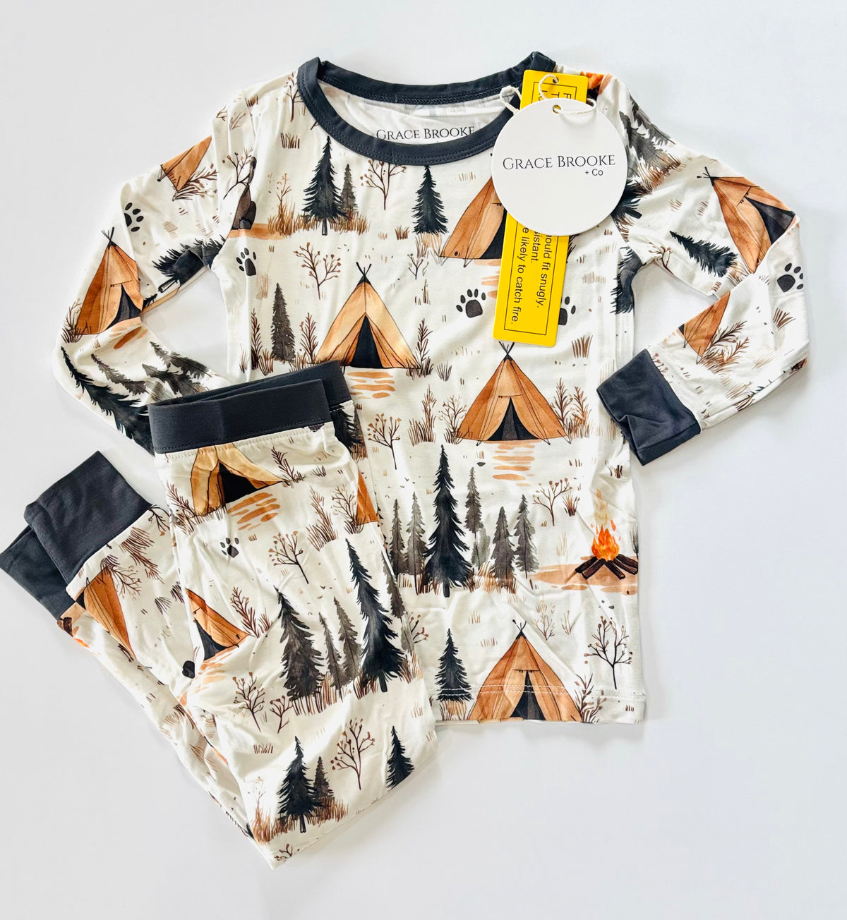 Camping Bear Long Sleeve and Pants set